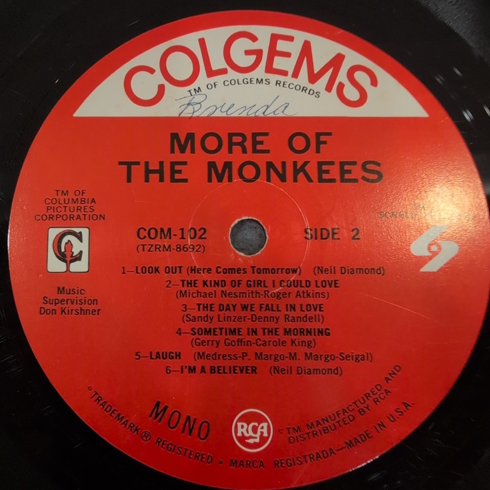 The Monkees More of the Monkees Vinyl LP Mono Colgems COM-102 1967 Vintage - Picture 2 of 4